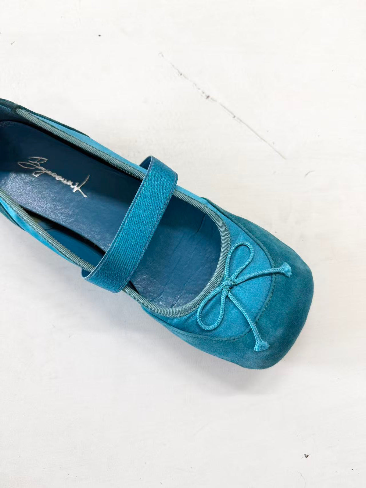 UBORYA Satin Turquoise Mary Jane Flats Bow Balletcore Cottagecore