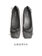 UBORYA Black Satin Balletcore Slingback Kitten Heels Bow Detail