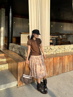 UBORYA Black Slouchy Bow Ankle Boots with Distressed Square Toe