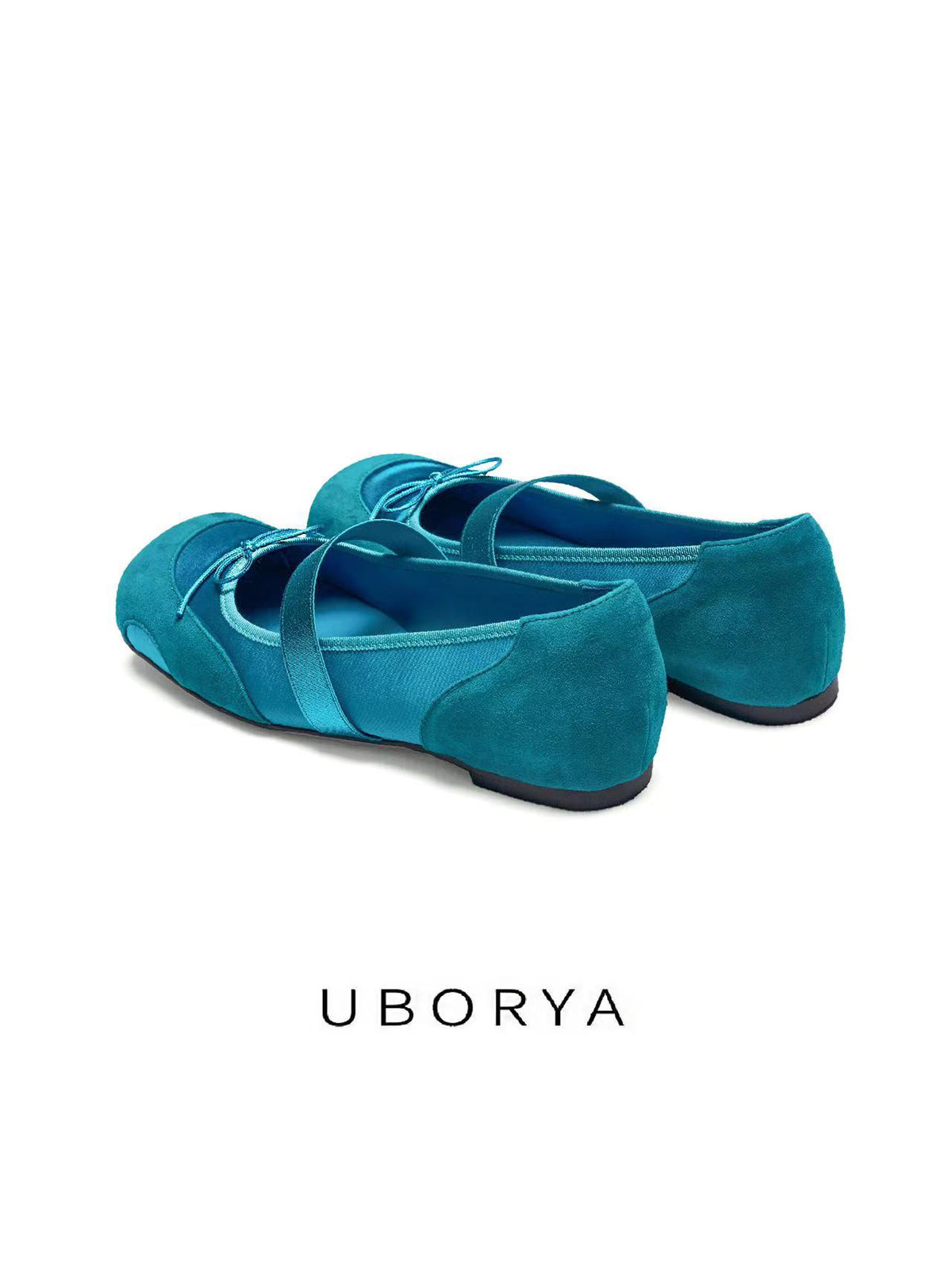 UBORYA Satin Turquoise Mary Jane Flats Bow Balletcore Cottagecore