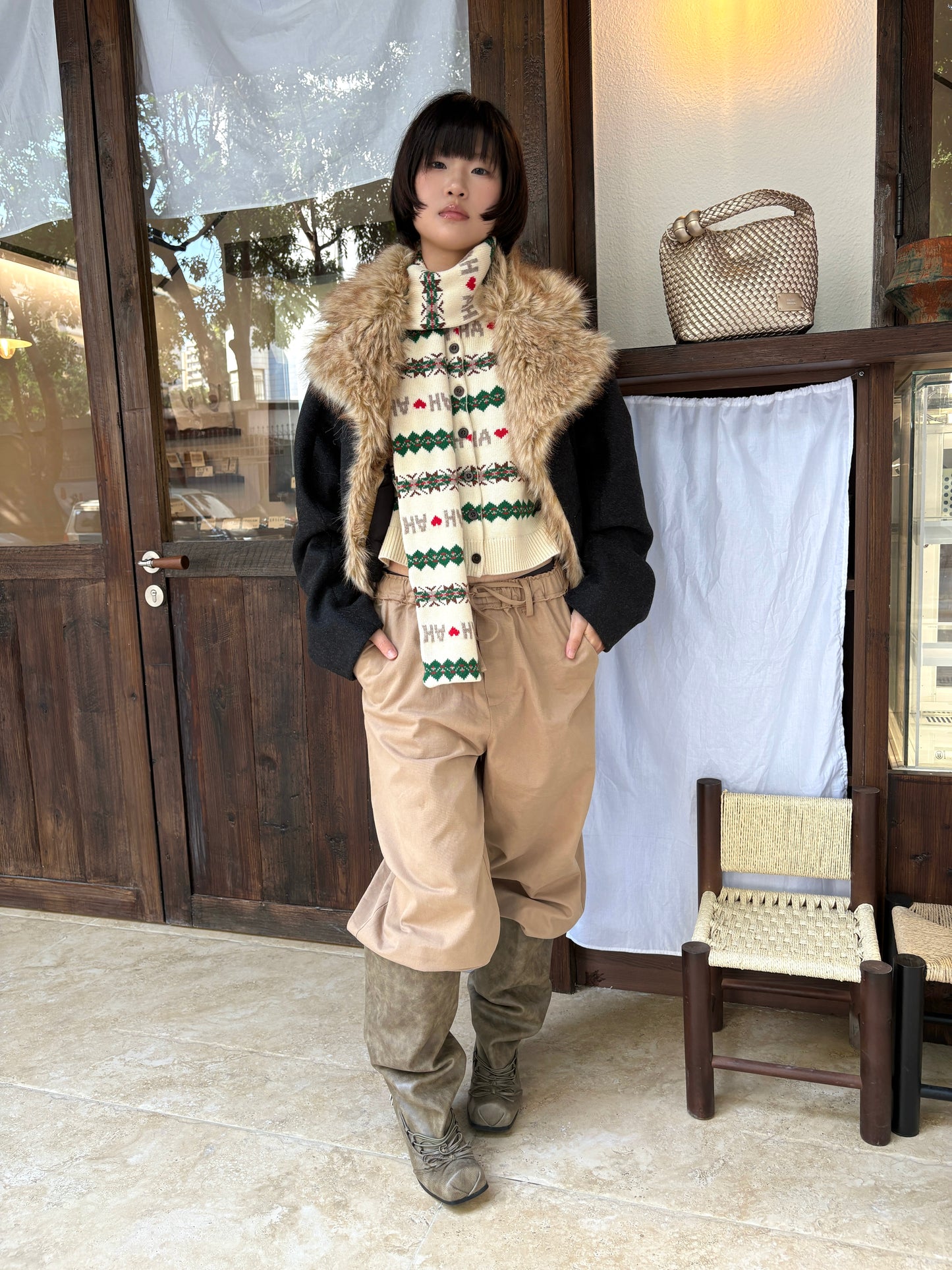 UBORYA Khaki Suede Slouchy Knee-High Boots with Bows – Square Toe Kitten Heel Boots for Women | Ruched Shaft | Side Zipper | Earthy Avant-Garde Booties
