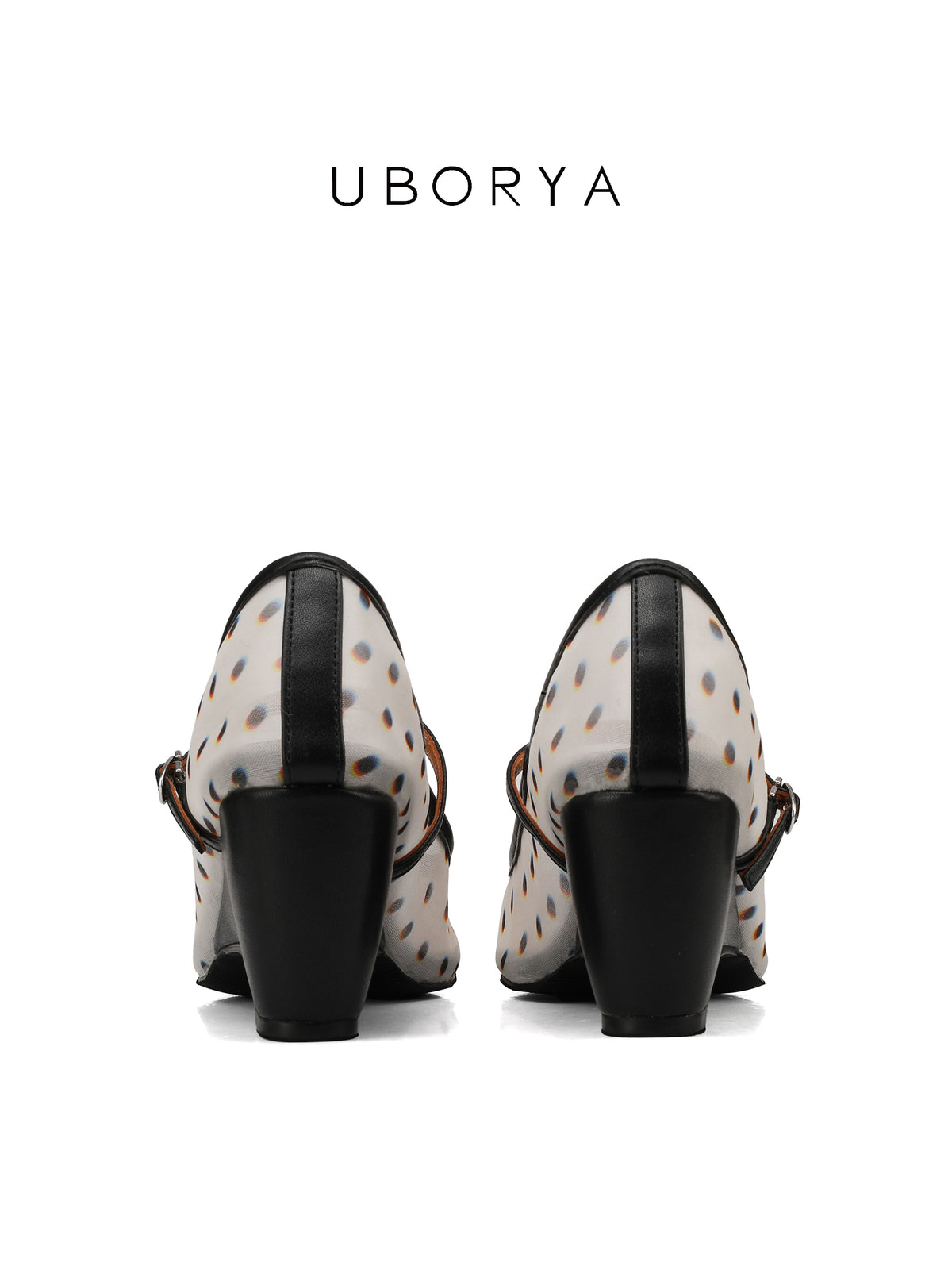 UBORYA Sheer Polka Dot Mesh Mary Jane Shoes