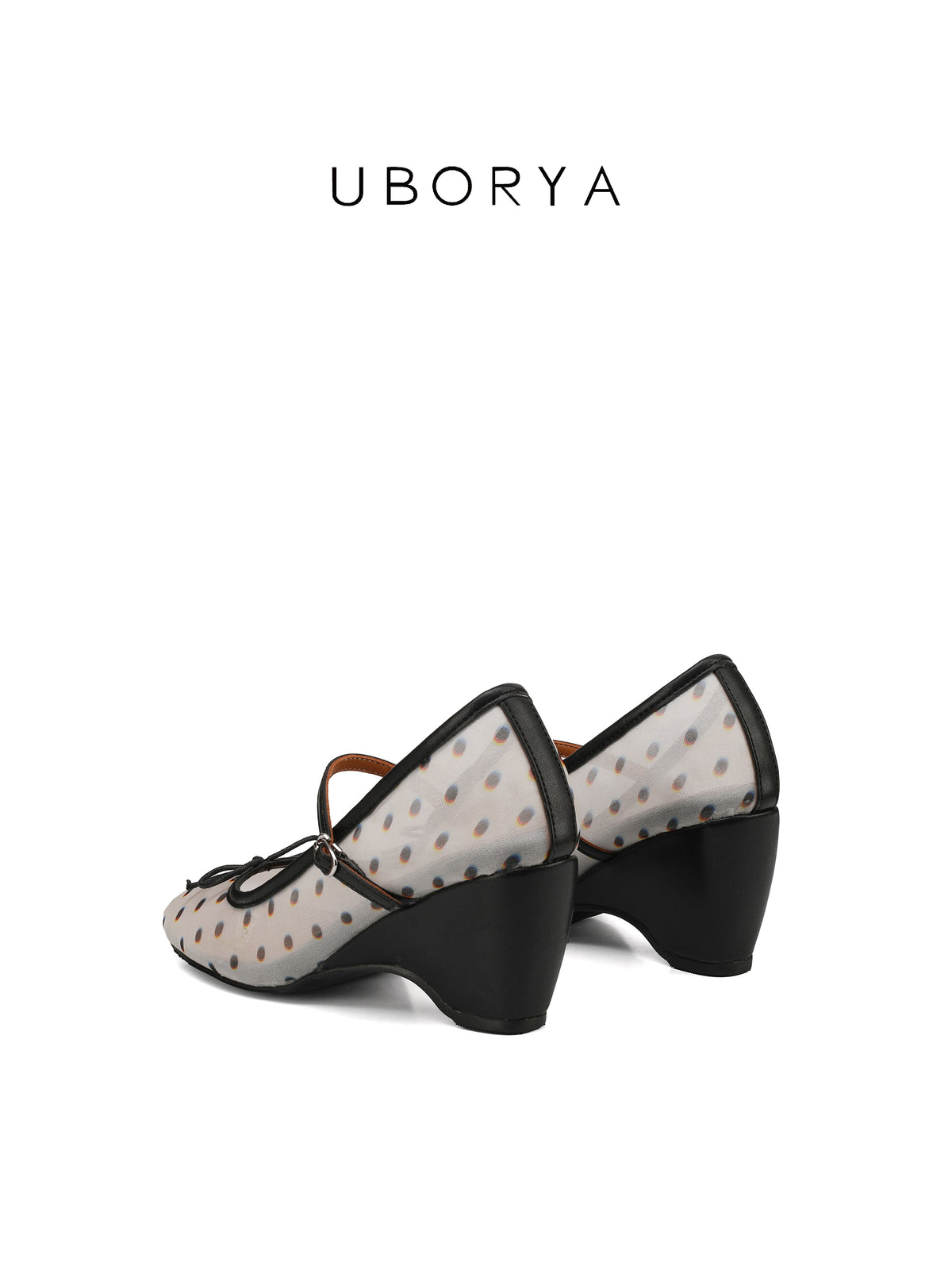 UBORYA Sheer Polka Dot Mesh Mary Jane Shoes