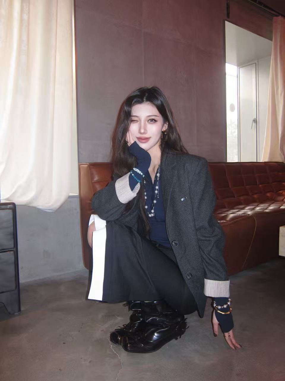 UBORYA Black Slouchy Ankle Boots with Bows – Distressed Square Toe Heeled Boots for Women | Ruched Shaft | Mini Bow Accents | Grunge Avant-Garde Booties