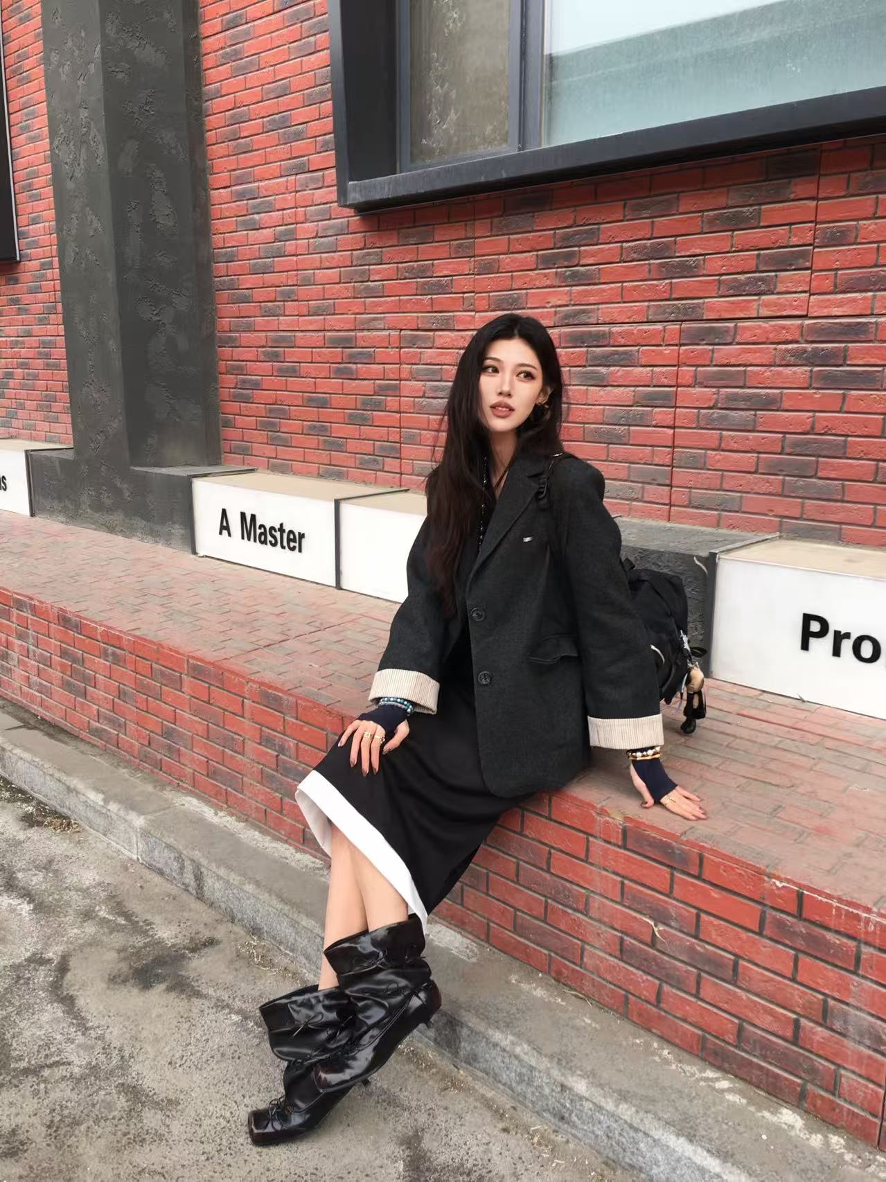UBORYA Black Slouchy Ankle Boots with Bows – Distressed Square Toe Heeled Boots for Women | Ruched Shaft | Mini Bow Accents | Grunge Avant-Garde Booties