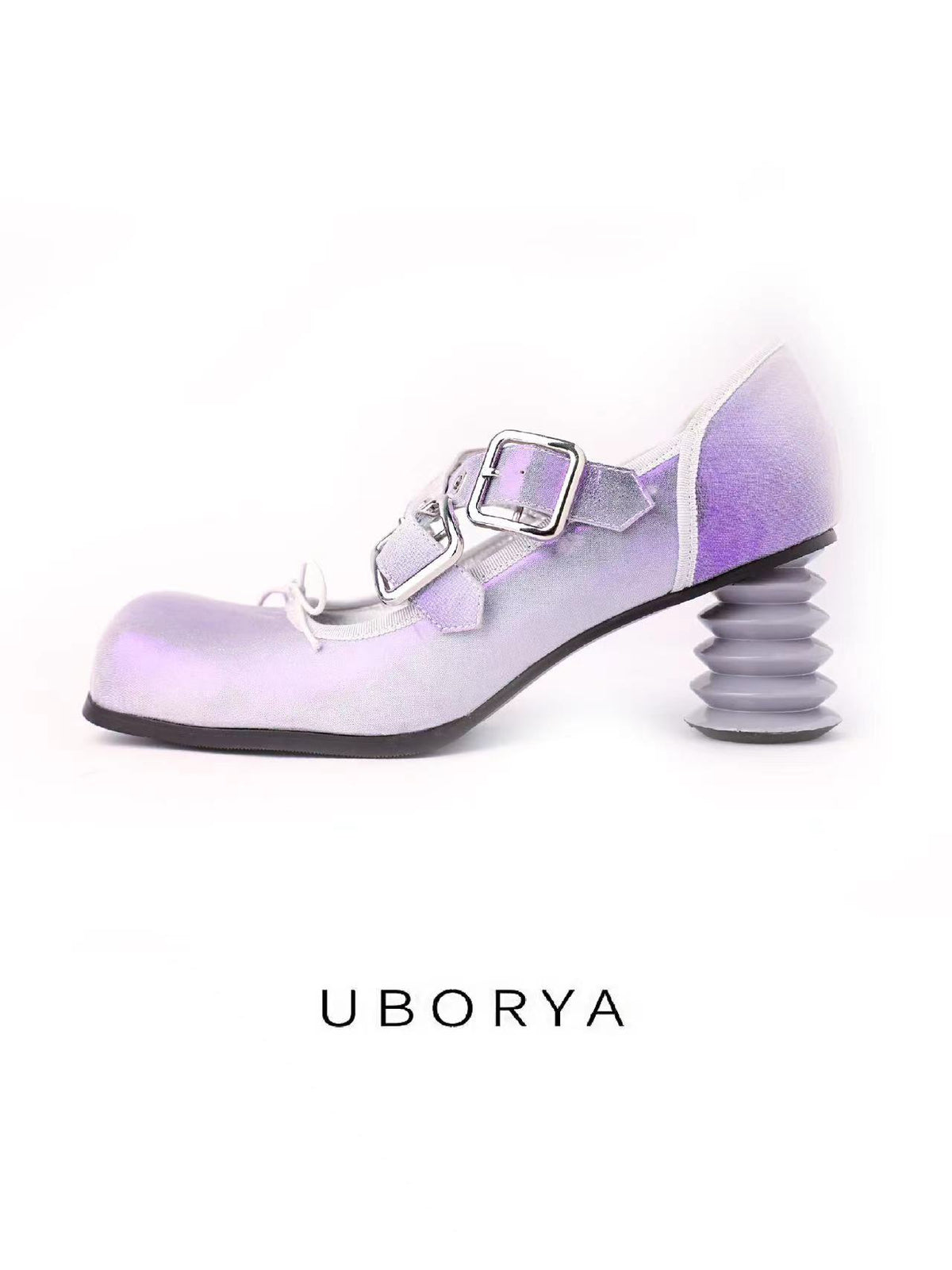 UBORYA Pastel Purple Y2K Platform Loafers Chunky Coil Heel Buckle Straps