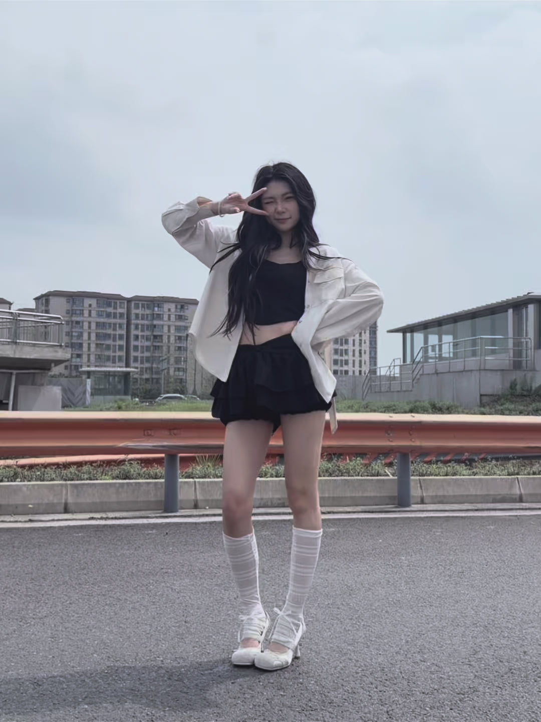 UBORYA Off‑White Mary Jane Stiletto Heels, Suede Mesh Panel Bow Detail