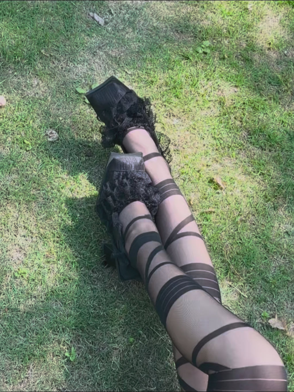 UBORYA Black Lace Gothic Romantic Sculptural Open‑Toe Heels 8cm