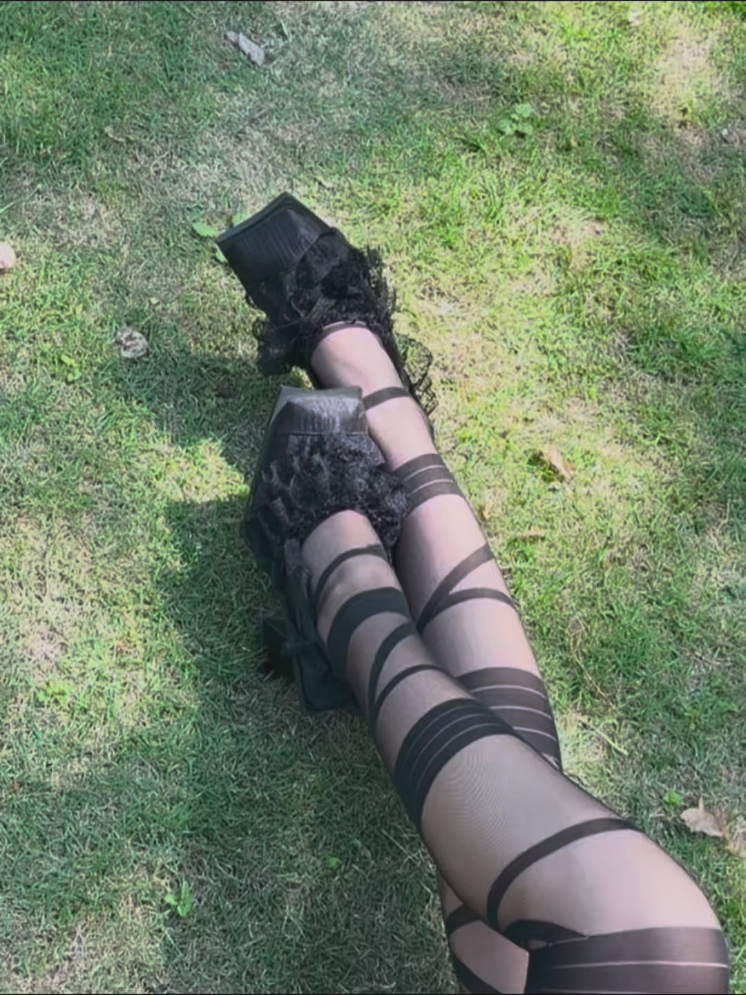 UBORYA Black Lace Gothic Romantic Sculptural Open‑Toe Heels 8cm